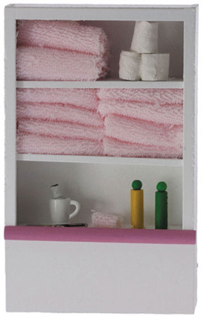 Dollhouse Miniature Bath Cabinet 6In Height